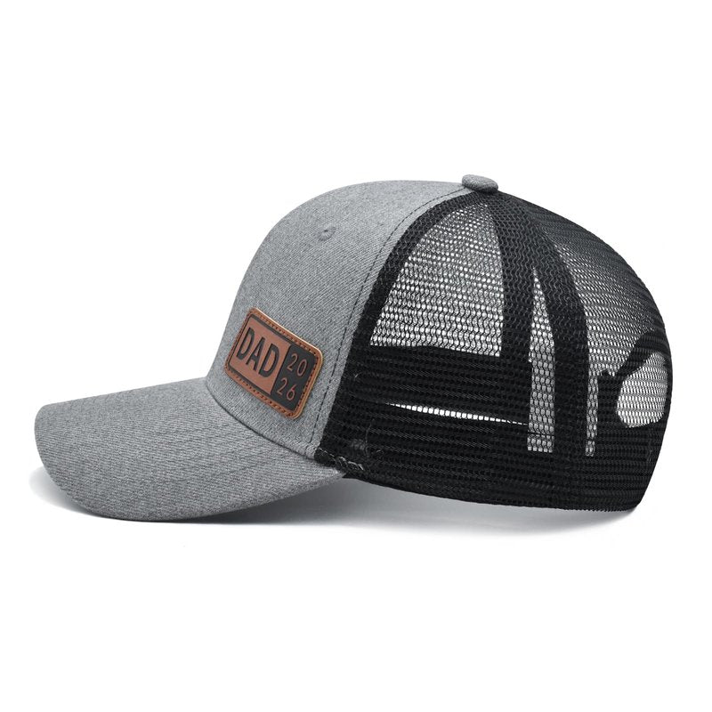 Kaumwipy Dad Est 2026 Hat for Men, 1st Time Dad to be Gifts, Gifts for New Daddy from Wife, Adjustable Papa Trucker Baseball Cap Grey