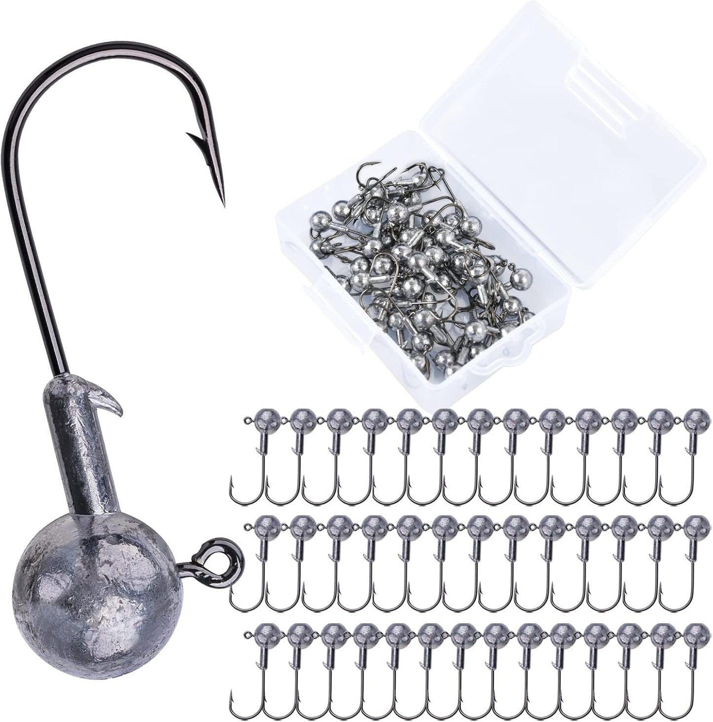 Goture Round Jig Head - Premium Jig Hooks for Freshwater & Saltwater Fishing | Ideal for Trout, Bass & Crappie
