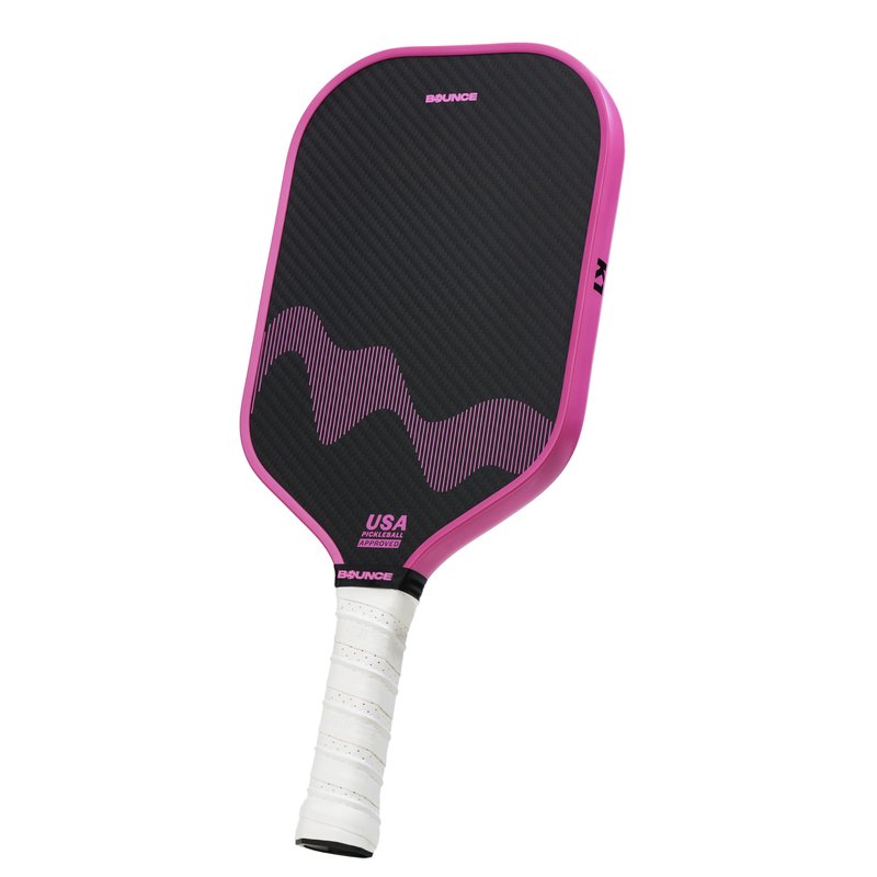 Bounce K1 Pickleball Paddles, 3K T700 Raw Carbon Fiber Pickleball Racket with 16MM Core & Long Handle, Designed for Ultimate Spin, Control & Power, USPA Approved. (Bounce K1)