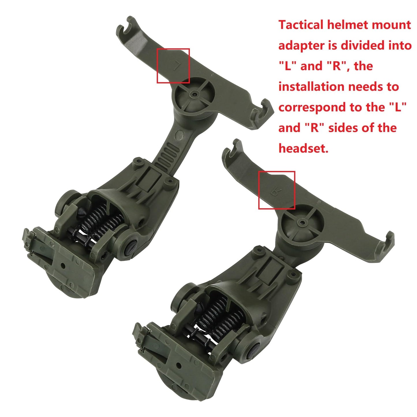 HEARFALCOM Tactical Helmet ARC Rail Adapter Accessories Compatible with Walker's Razor Earmuffs (Walkers Razor,Walkers Razor Digital) (Green)