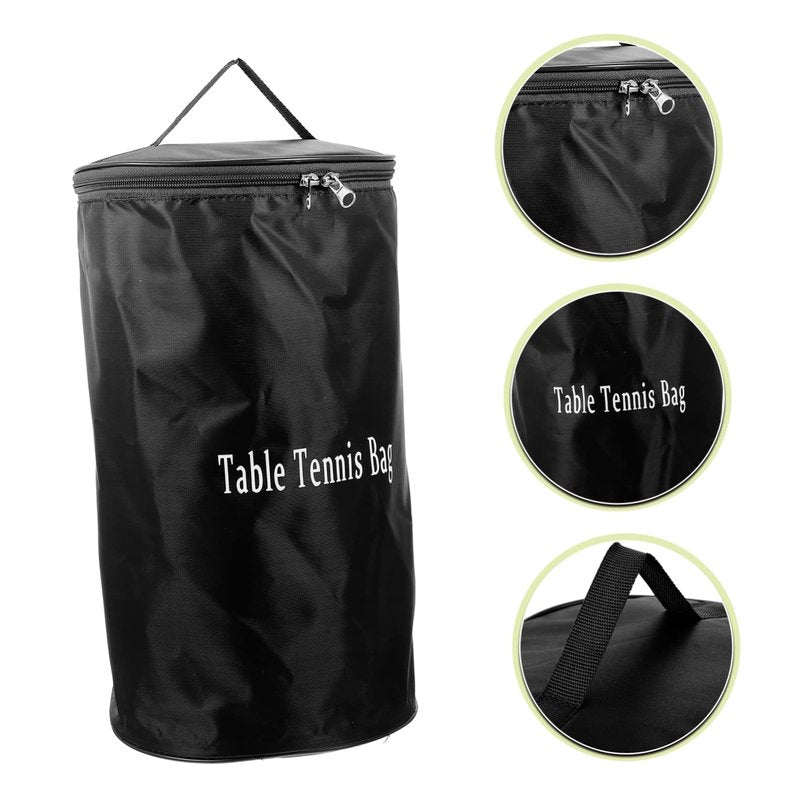 Kisangel Table Tennis Bag Portable Storage Pouch with Zipper and Handle Large Capacity Table Tennis Ball Holder for Training Home and Outdoor Use