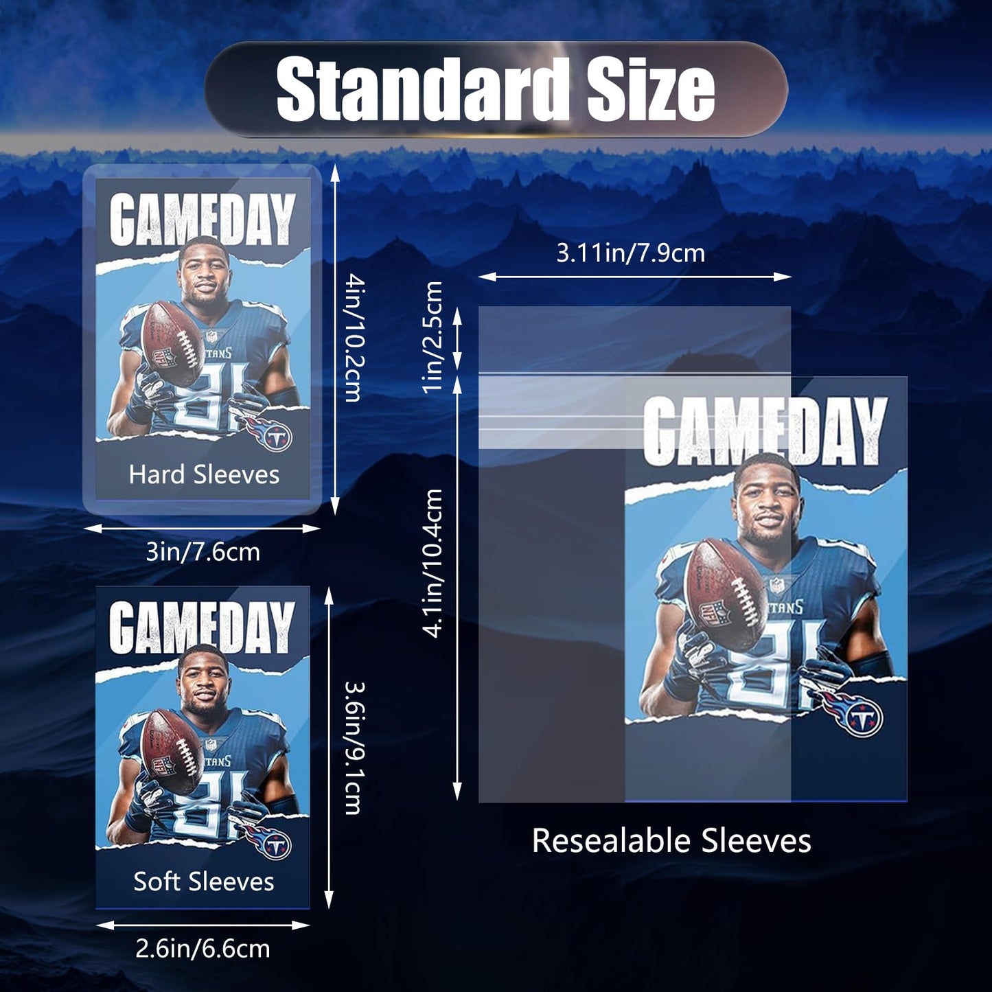 300ct Triple Protections Card Sleeves for Cards, Premium TopLoads for Cards, 3"x4" Card Hard Plastic, Sports Trading Card Holder (100 TopLoads +100 Penny Sleeves + 100 Resealable Penny Sleeves)