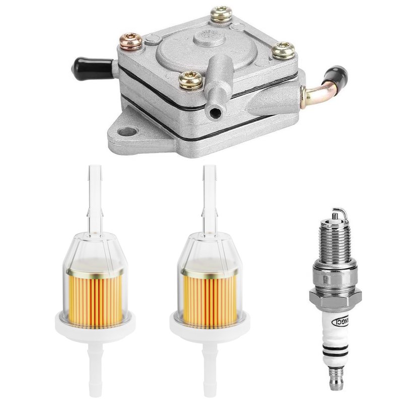 10L0L Golf Cart Fuel Pump Impulse Kit for Club Car DS & Precedent 1984-up Gas with 290FE 350FE Kawasaki Engine, Replace OEM 1014523 1014524 S 5136 FP002, Includes Filters & Spark Plug