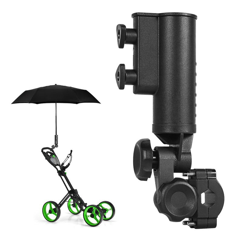 WEIMELL Heavy-duty Golf Push Cart Umbrella Holder 180° Adjustable for Stroller Bicycle Bike Wheelchair Mobility Scooter Beach Chair Windproof Universal Umbrella Bracket