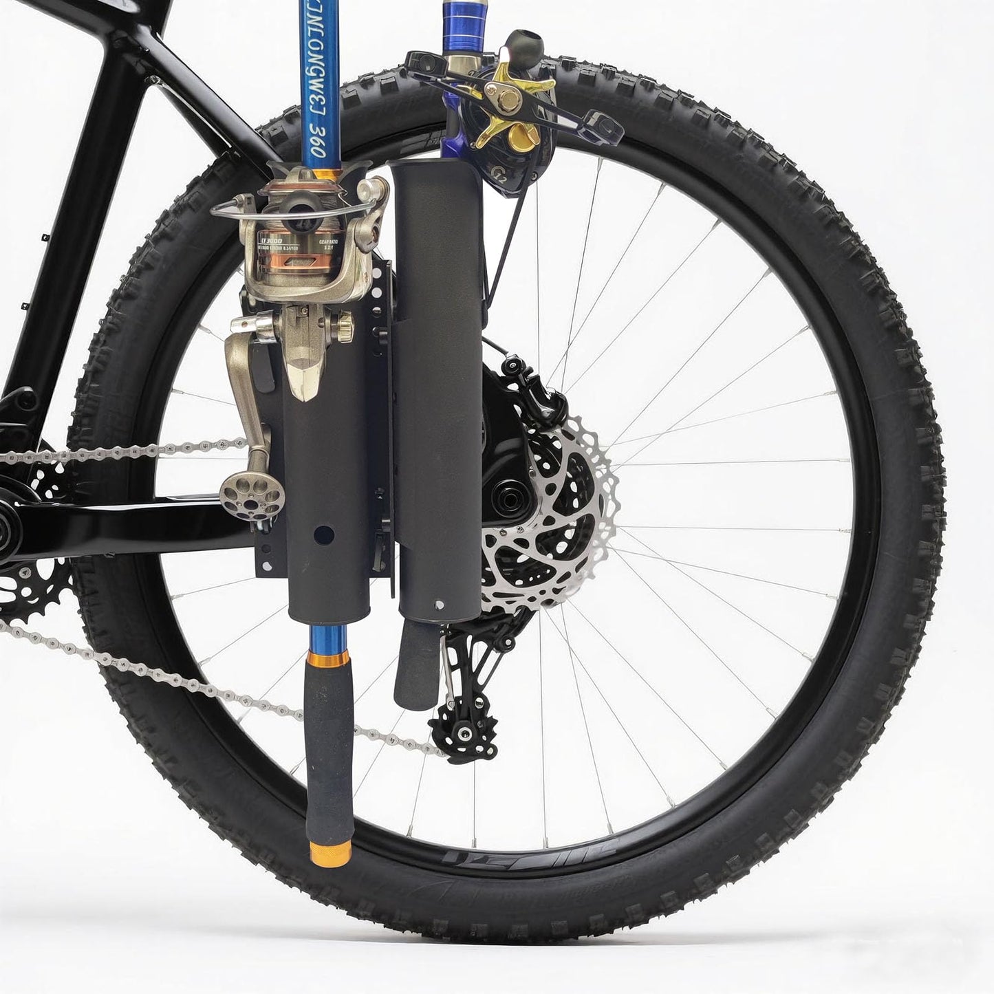 Bike Fishing Rod Holder,Bike Fishing Rod Rack and Carrier，Rod Rack for Bicycle，Easy to Install,Perfect Fishing Gift