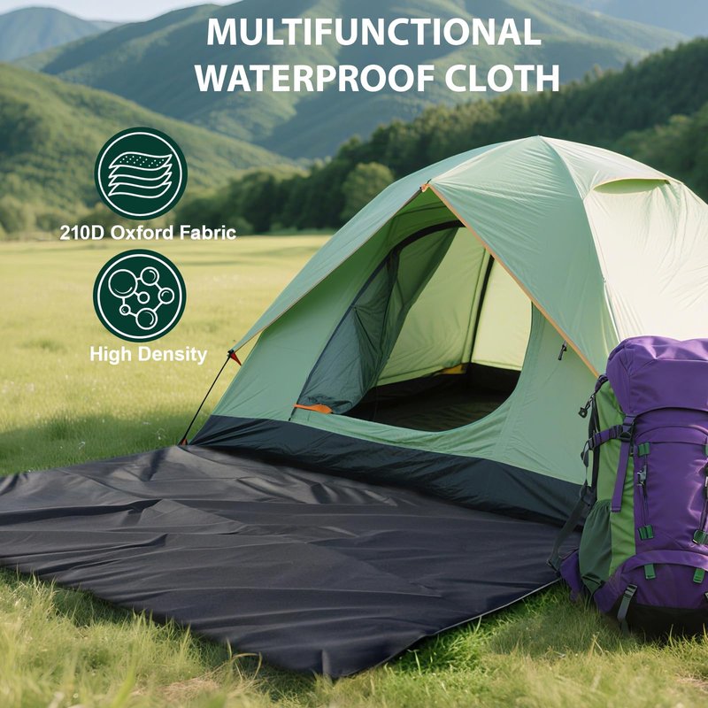 KRUI Tent Footprint, Waterproof Camping Tarp, Durable Tent Floor Saver for Hiking, Backpacking, Hammock, Beach and Picnic, Suitable for 2 People