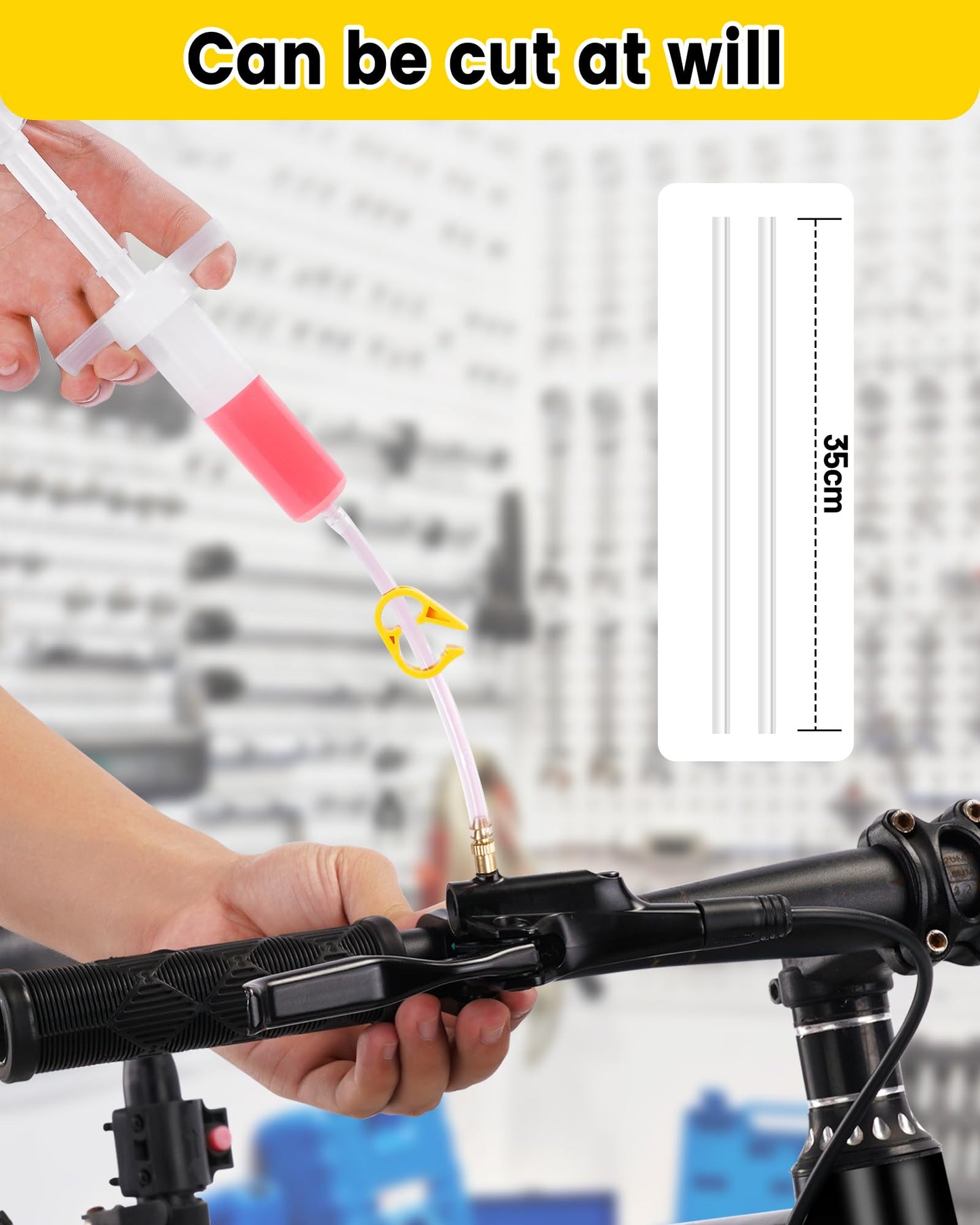 CHUMXINY Brake Bleed Kit for Shimano, TEKTRO, TRP Hydraulic Disc Brakes. Bicycle Hydraulic Brake Bleed Kit Includes Brass Connector, 150ML Mineral Oil Brake Fluid