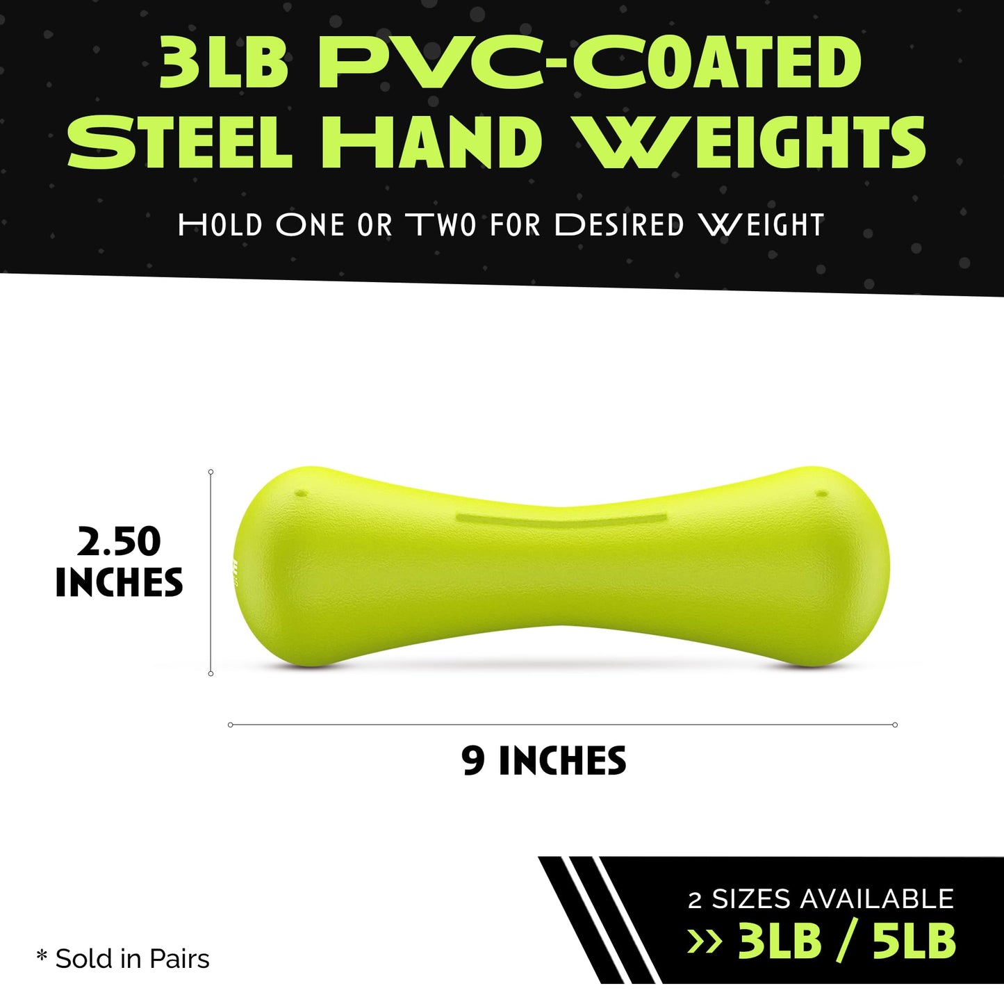 Rage Fitness Hand Weights, PVC Coated Steel, Texturized Rubber, Anti-Slip Grip - Dumbbell Set of 2 (3 lb), Home Gym Strength Training Free Weights For Men, Women of All Ages