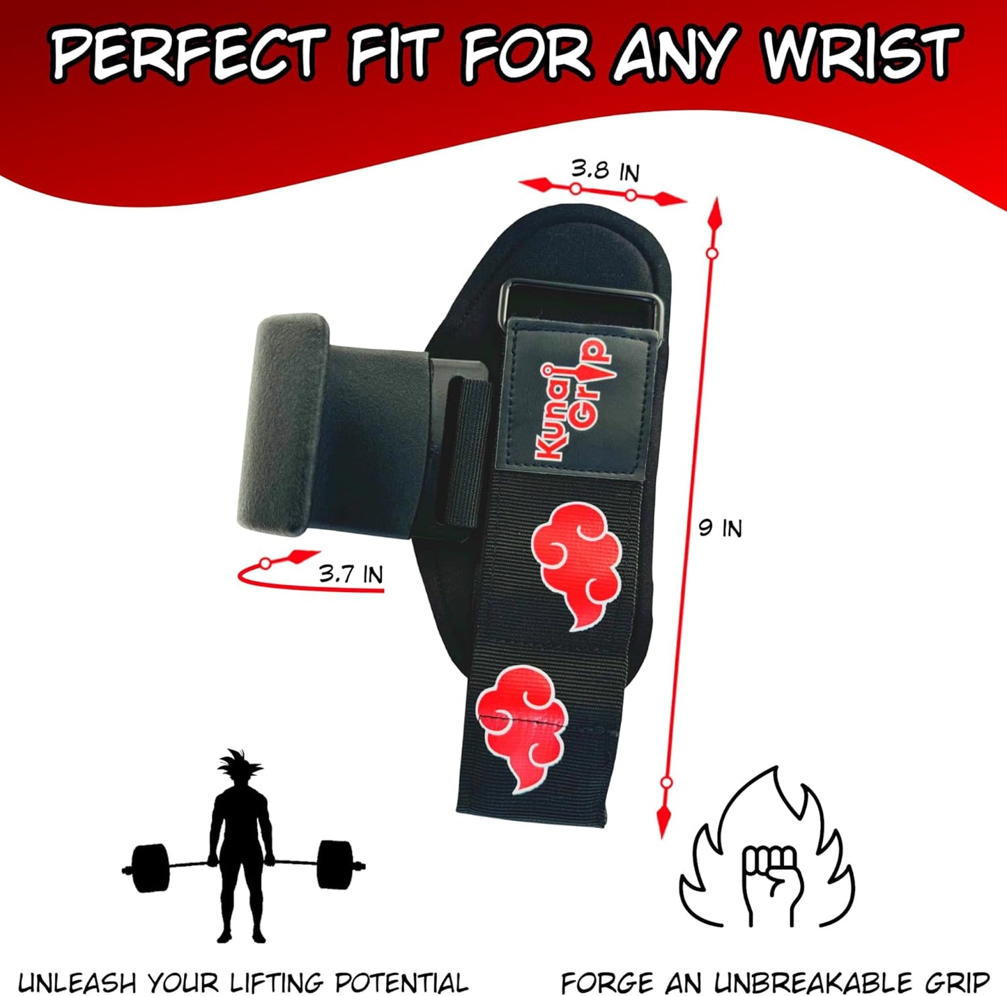 Anime Weight Lifting Hooks - Heavy Duty Wrist Straps for Ultimate Grip Support | Ideal for Deadlifts, Pull Ups, Powerlifting