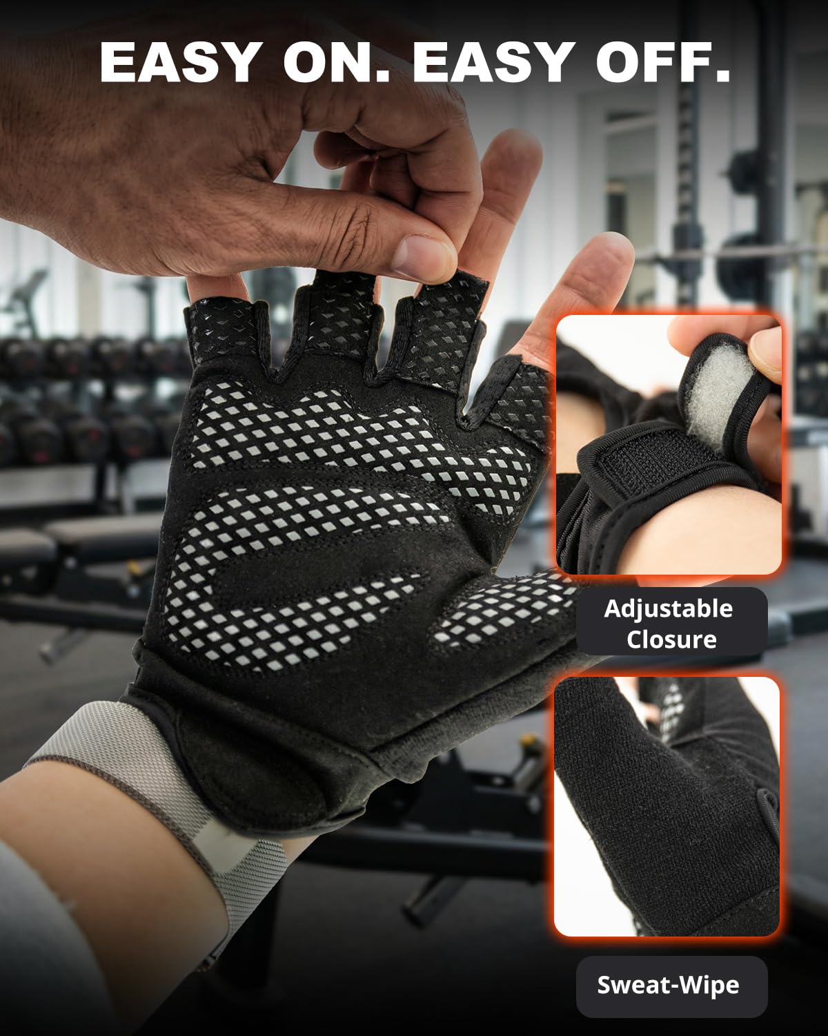 Workout Gloves for Men & Women, Enhanced Grip, Full Palm Protection