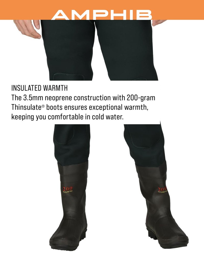 FROGG TOGGS Men's Amphib Neoprene Waterproof Fishing Bootfoot Chest Wader for Fishing, Cleated, 11