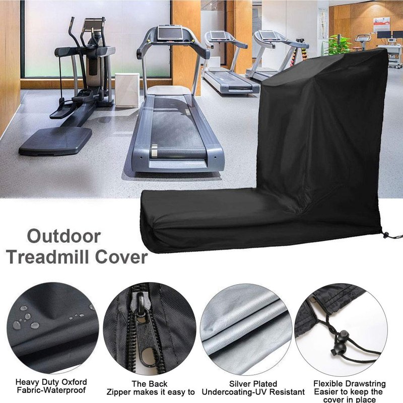 Iptienda Folding Treadmill Cover With Zipper - Dustproof and Waterproof for Exercise Sports Running Machine Equipment Indoor or Outdoor Use, Black - 81 W x 37" D x 67" H