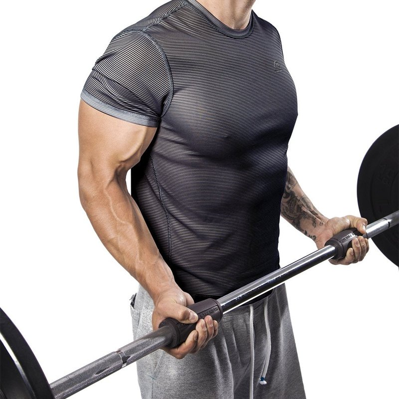 Iron Bull Strength Alpha Grips 2.0 - Extreme Arm Blaster - Best Dumbbell and Barbell Thick Bar Adapter (Charcoal)