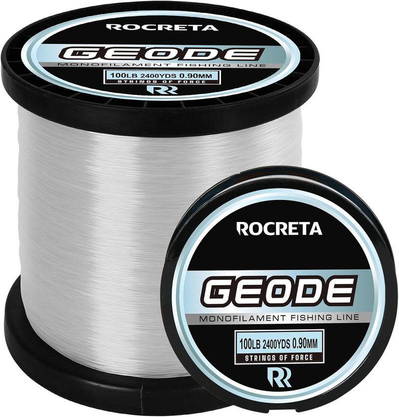 Geode Monofilament Fishing Line - Premium Nylon Mono for Freshwater & Saltwater | 3-100lb, 500/1200/2400 Yards