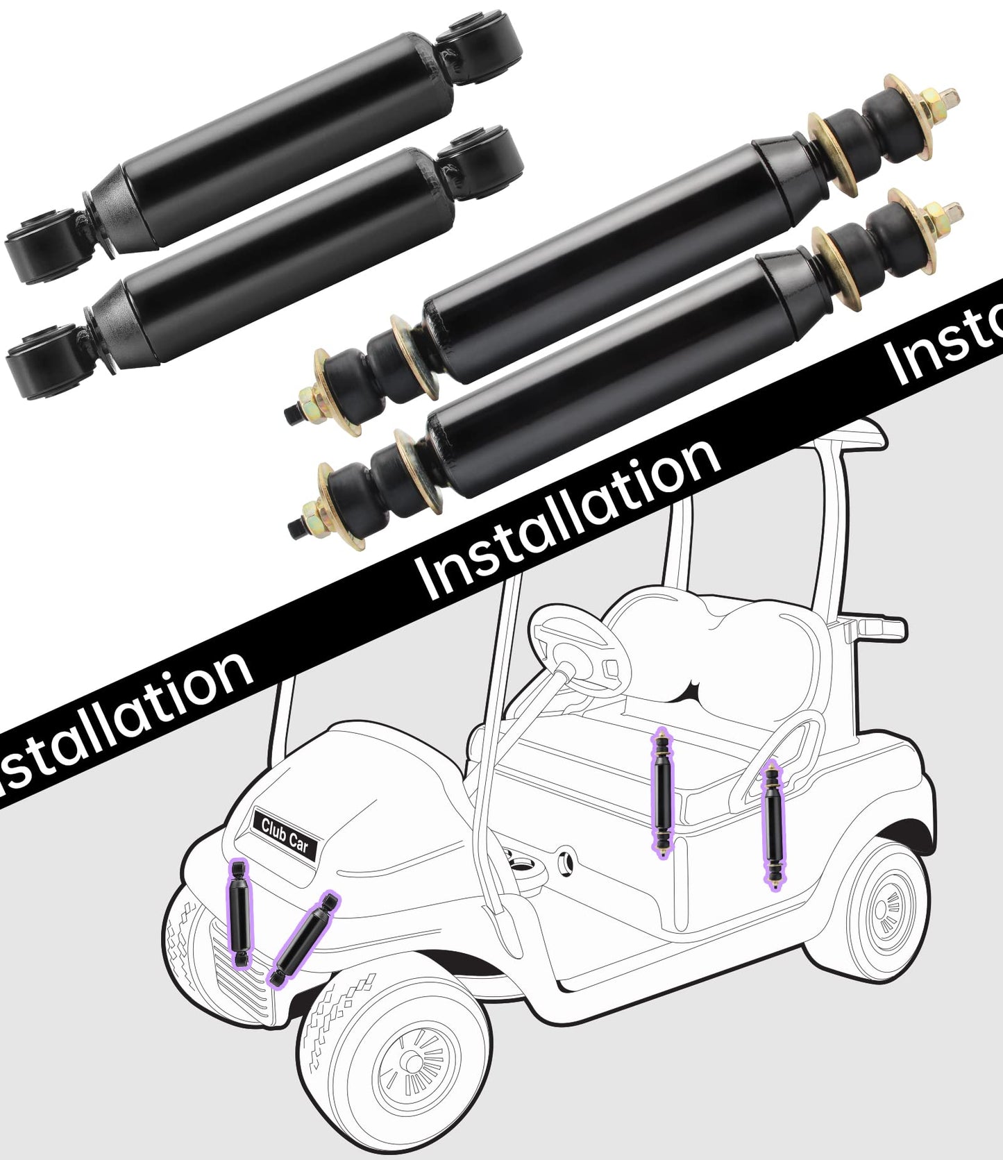 Club Car Front and Rear Shocks (grey)
