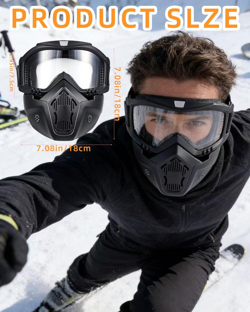 YUNGLIDE Paintball Goggles Airsoft Goggles Tactical Gear Suitable Paintball Shooting Skiing Cycling Goggles Full Face Mask(Clear)