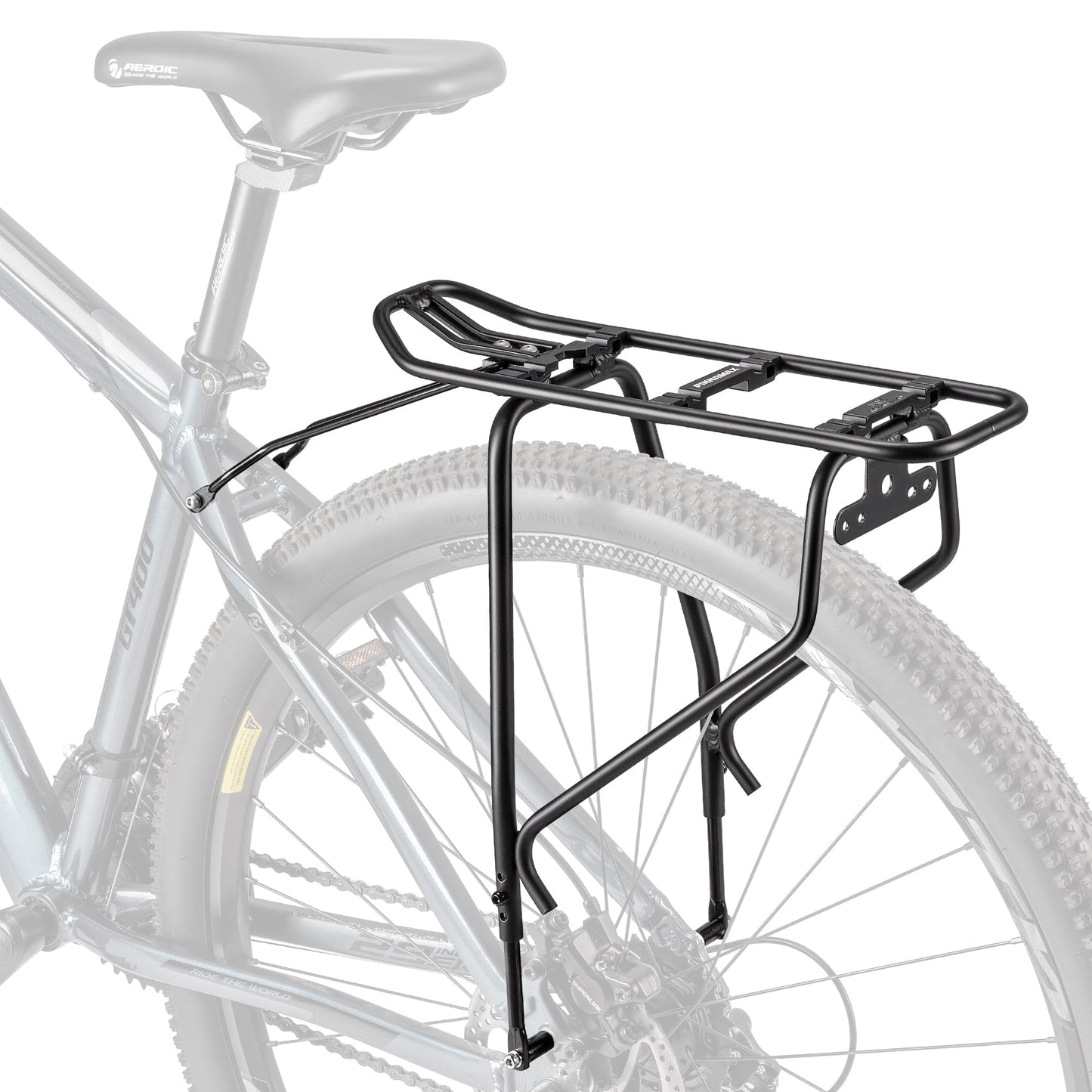 Bike Rear Rack - Bicycle Pannier Rack Compatible with MIK System, Bike Cargo Rack for Disc Brake/Non-Disc Brake Mount - Height Adjustable for 26"-29" Frames