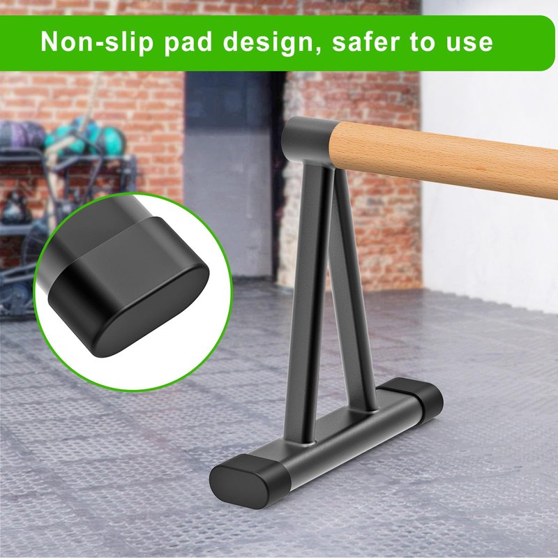 Dolibest Push-Up Bar, 12'' High Parallettes Bars with 8 Rubber Feet & Comfortable Handle, Dip Bars With Stable Triangle Base for Calisthenics, Handstand, Gym & Home Exercise, Easy Assembly (600LB)