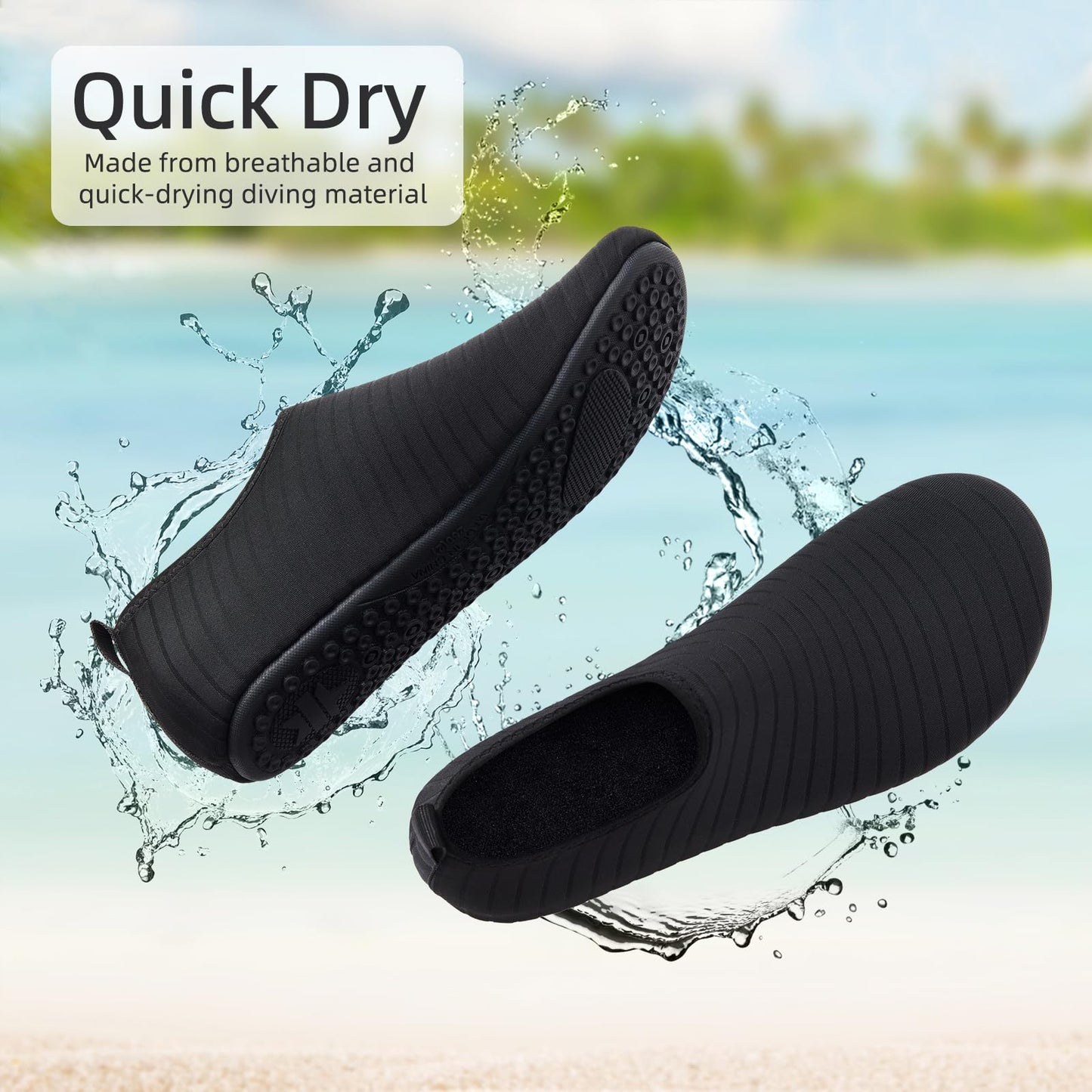 Tanamo Water Shoes for Women Men Quick-Dry Aqua Socks Swim Beach Barefoot Yoga Exercise Wear Sport Accessories Pool Camping Must Haves Adult Youth Size