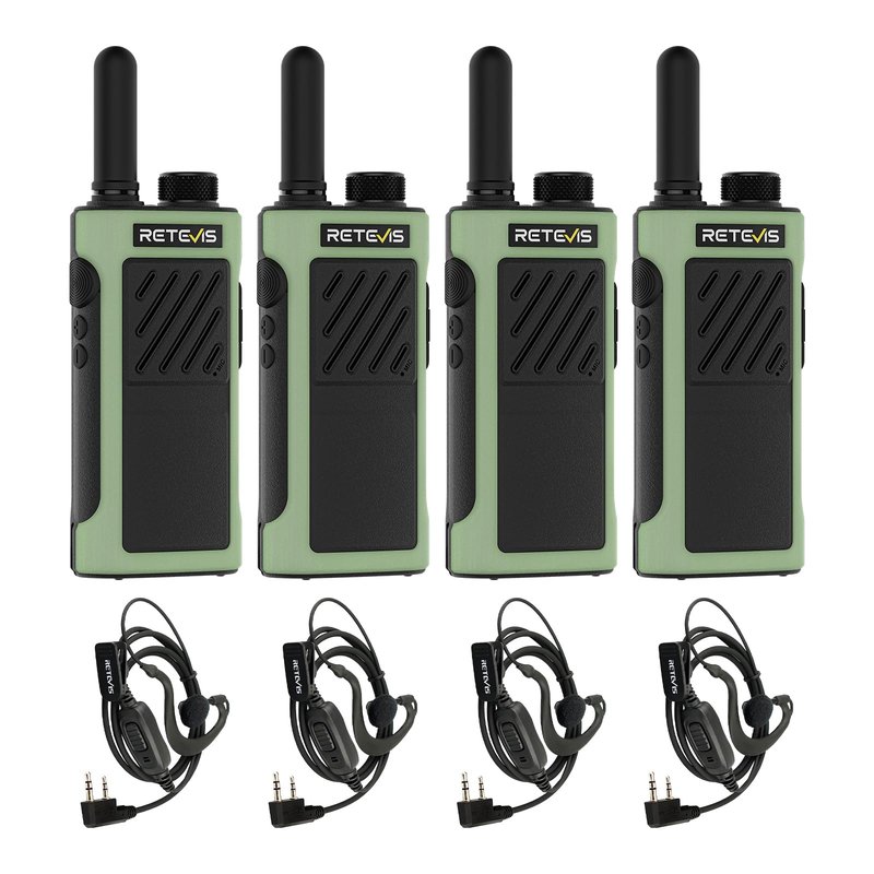 Retevis RB66P Walkie Talkies for Adult, Fast Charging, Flashlight, Walkie Talkies with Earpiece, 1500mAh, USB-C, Fluorescent Design, Portable FRS Two Way Radios for Work Camping Hiking(4 Pack)