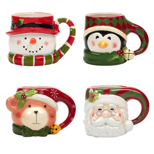 Certified International Holiday 4 Pc. Mug Set, 18 oz., Multicolor
