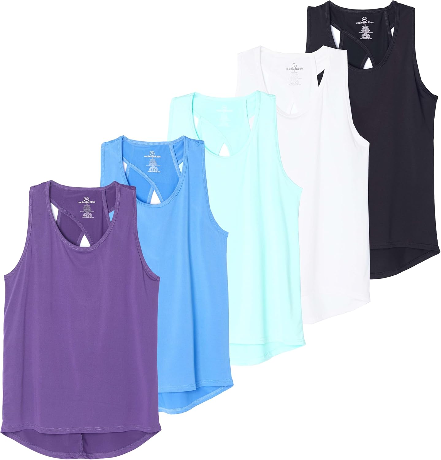 Real Essentials Women's Crossback Keyhole Workout Tank Top - Dry-Fit Sleeveless Yoga Gym | Plus Size Available