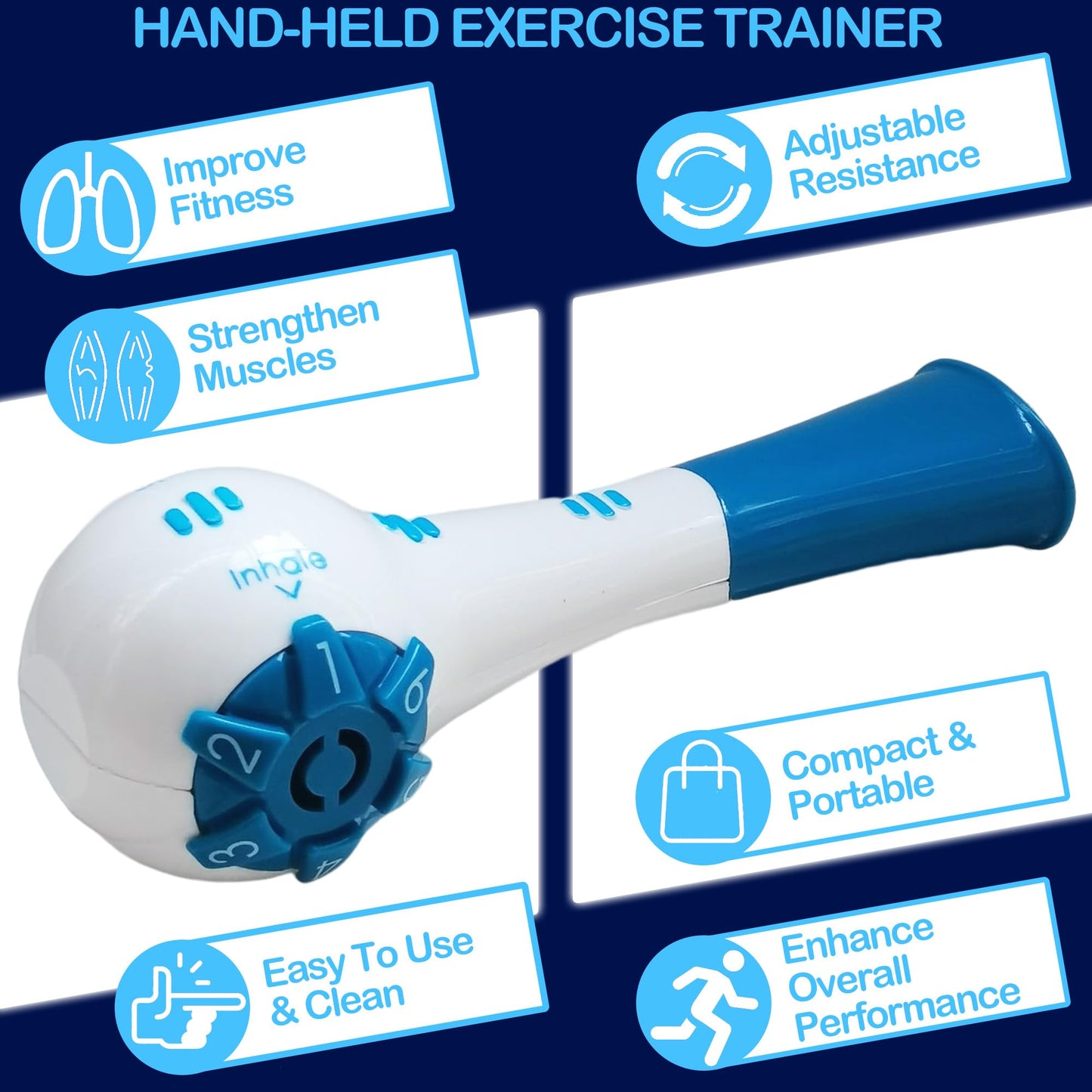 EXCYINSI Hand-Held Fitness Exercise Trainer - Exerciser for Muscle Training, Easy to Use for Practice to Improve Fitness