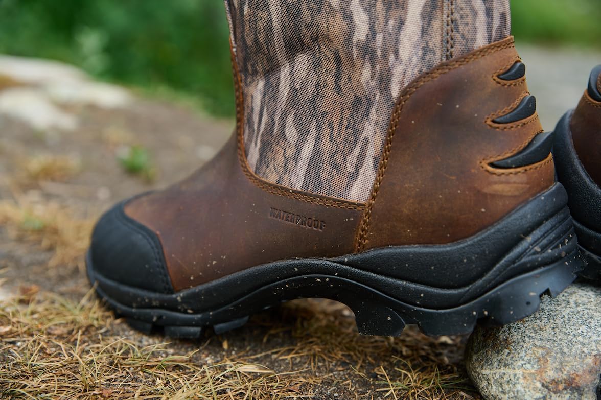PreyMaster Men's Waterproof Snake Boots - Knee High, Puncture-Resistant, Camo Leather | 17" Height, Comfortable Rubber Sole