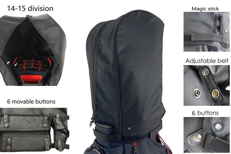 BOYEA & SKULLEAP Golf Bag Cover rain Cover/Hood Nylon Waterproof dust Cover Fits Most Golf cart Bags Easy to use Collapsible and removabl Golf Accessory Gifts (1680D Nylon, Large)