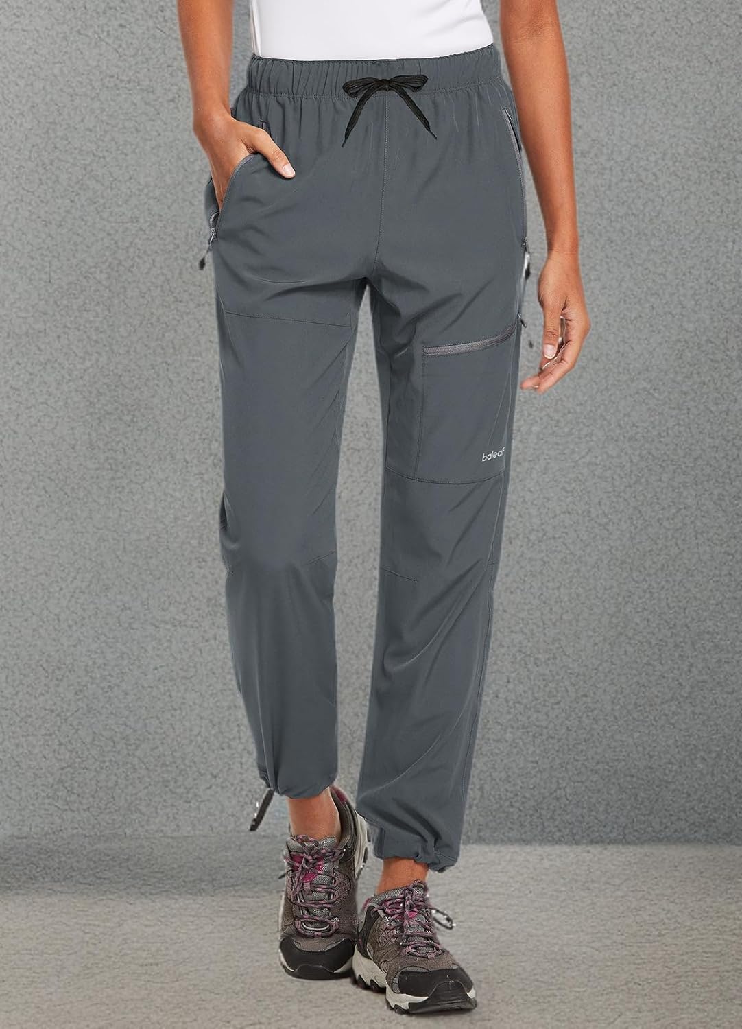 Baleaf Women's Quick-Dry Hiking Pants - Lightweight, Water-Resistant Cargo Design | Elastic Waist, All Seasons