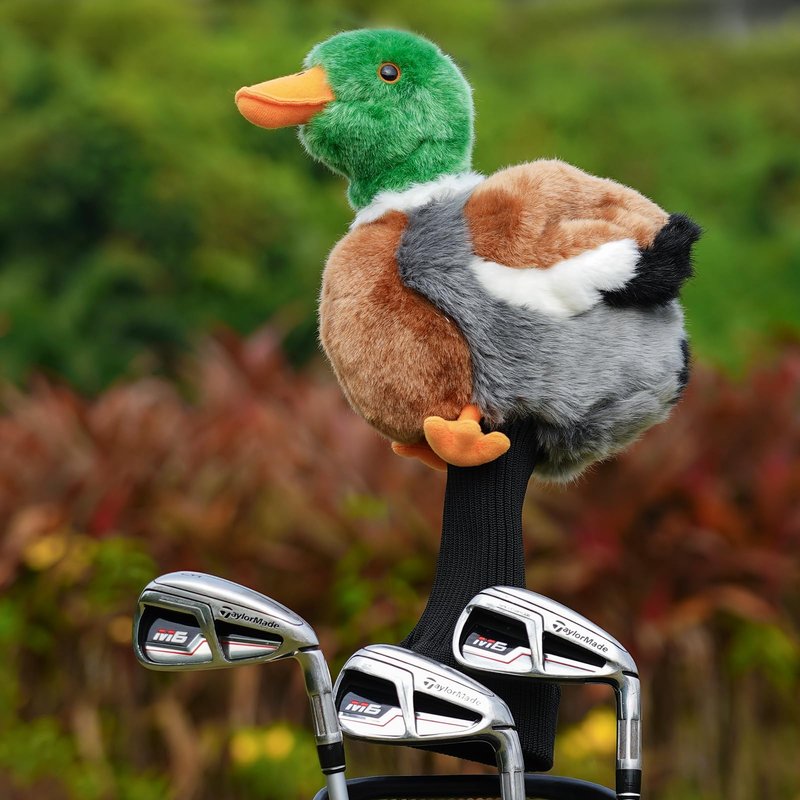 Funny Driver Headcover, Plush Golf Club Covers Long Neck, Animal Headcover, Fairway Wood Hybrid Headcover, Headcovers for Golf Clubs Fits Men and Women,Driver Headcover Animal for Present,Mallard Duck