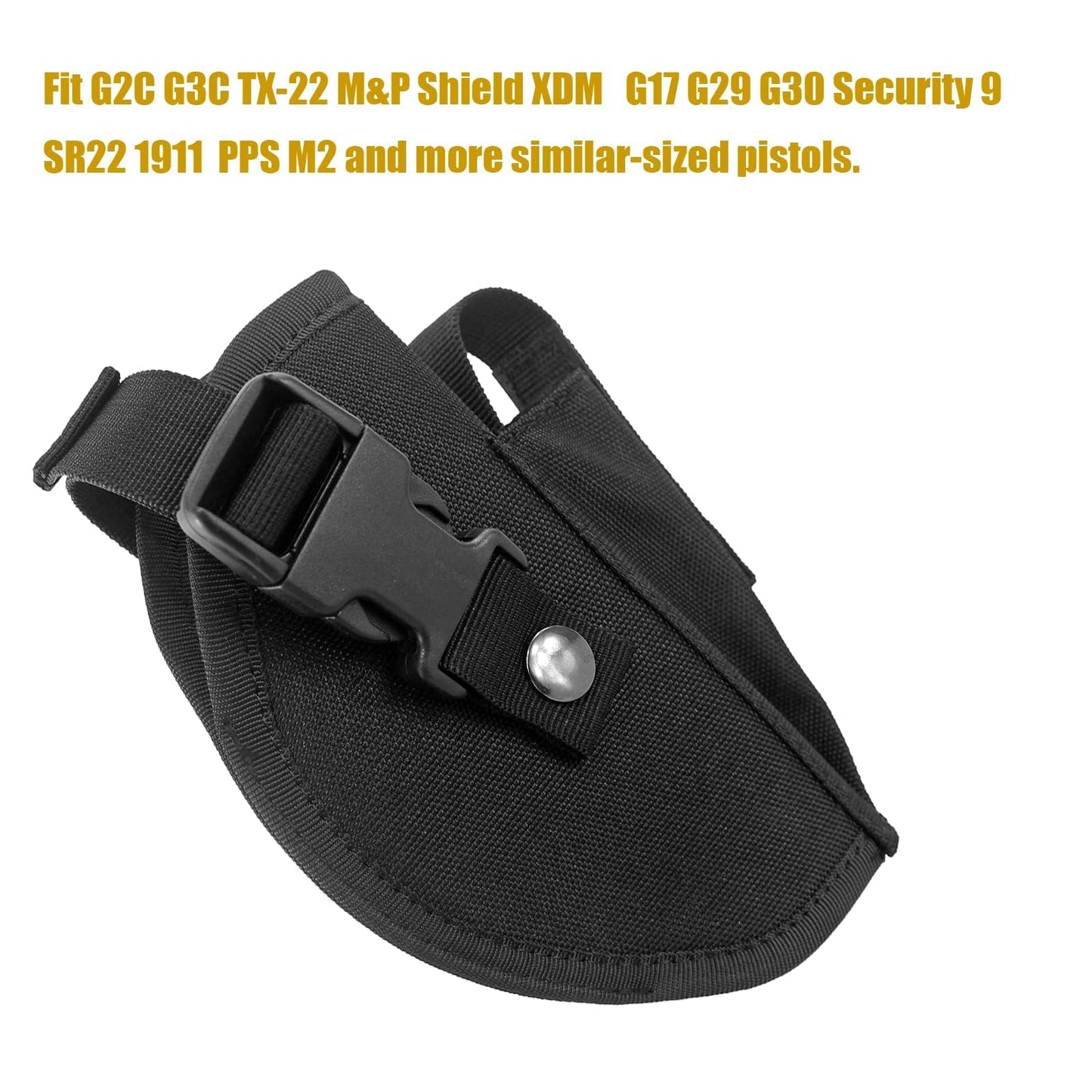 Bursport Tactical Belt Holster with Mag Pouch and Metal Clip Universal Outside The Waistband Handgun Holster Black