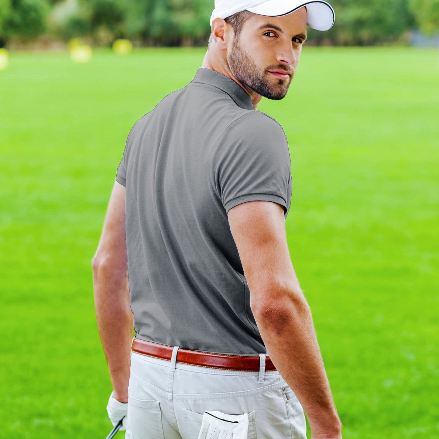 MCPORO Golf Polo Shirts for Men Casual Moisture Wicking Men's Polo Shirts Quick Dry Short Sleeve