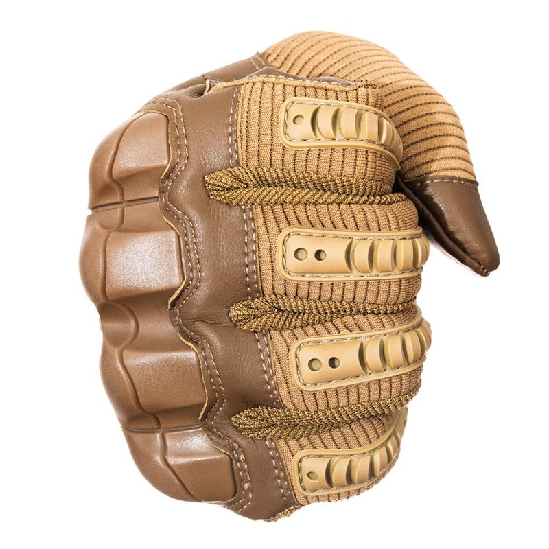 YUNLONG Tactical Gloves Touch Screen Motorcycle Full Finger Cycling Motorbike ATV Hunting Hiking Riding Climbing Operating Work Sports Gloves (Brown, Medium)