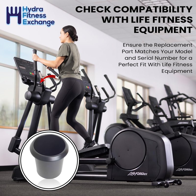 Hydra Fitness Exchange Elliptical Water Bottle Holder – Universal Gym Fitness Machine Cup Holder Durable Plastic Drink Holder for Home & Commercial Ellipticals - Life Fitness Compatible Charcoal Gray