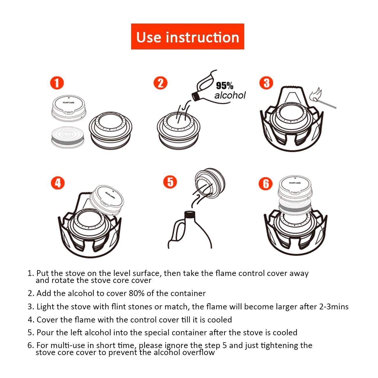 Keweis Portable Outdoor Mini Alcohol Stove Burner Ultralight Camping Cookware Set for Outdoor Camping, Hiking, Backpacking, Picnic