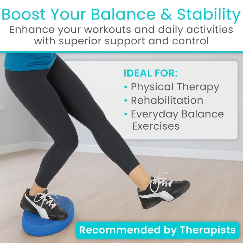Vive Balance Pad (2 Pack) - Physical Therapy Foam Stability Trainer - Non-Slip Wobble Cushion for Exercise, Rehabilitation, Workouts, Yoga, Core Strength, Pilates - Device for Women, Men & Kids