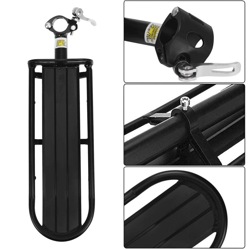 Adjustable Aluminum Alloy Retractable Bike Cargo Pannier Rack - Quick Release Mountain & Road Bike Carrier - 22 lbs Universal Rear Seat Post Rack