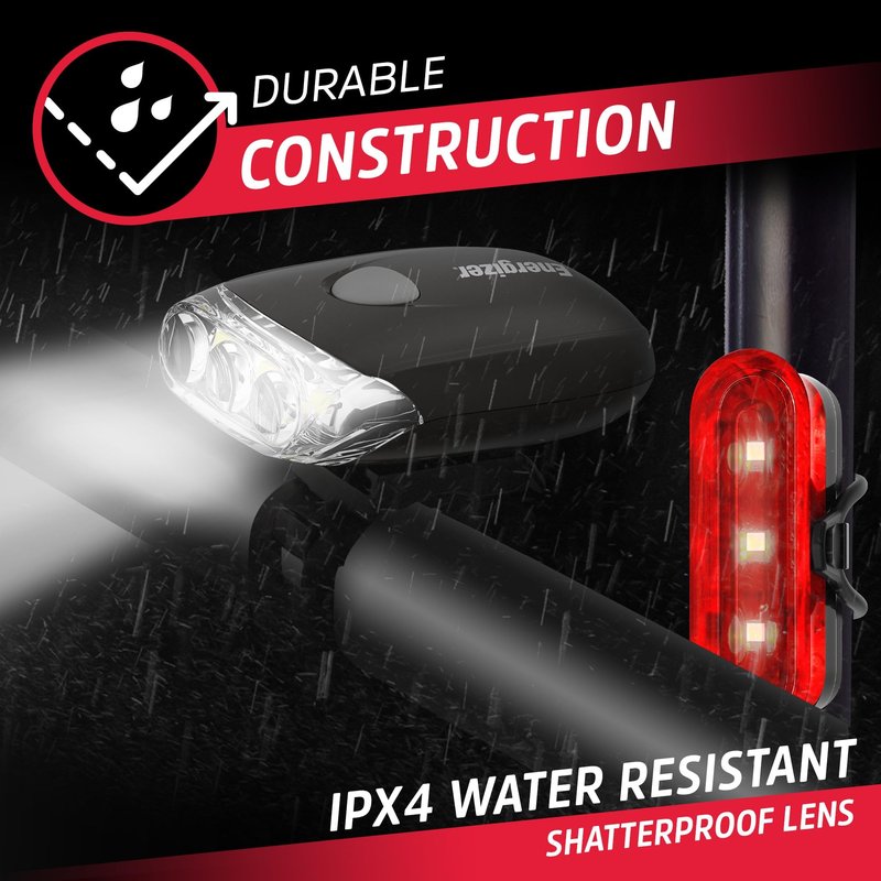 Energizer Bike Light, 130 Lumen, Weather Resistant Clip Light for Bicycles, Batteries Included