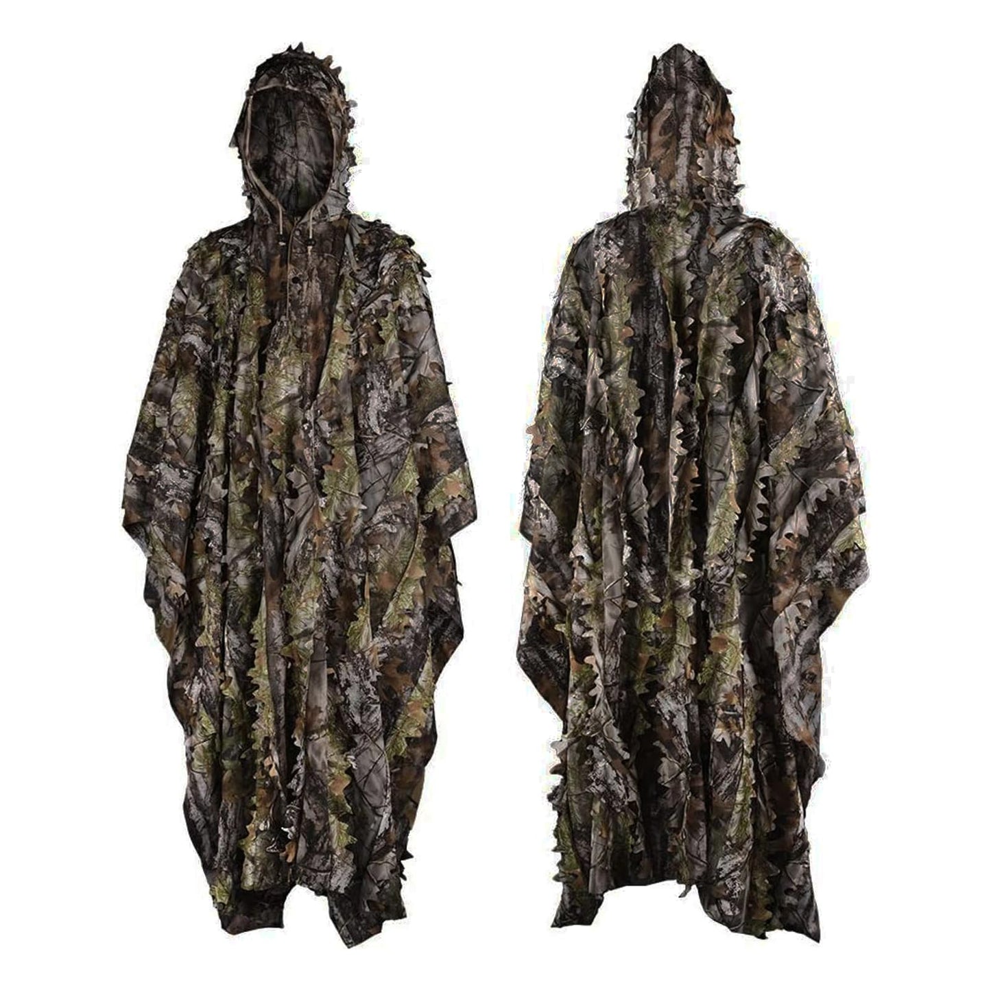 LOOGU Ghillie Suits, Poncho Style Ghillie Suit 3D Leaf Super Lightweight Camouflage Outfit for Hunting, Shooting, Wildfowl, Paintball, Bird Watching, Halloween or Christmas