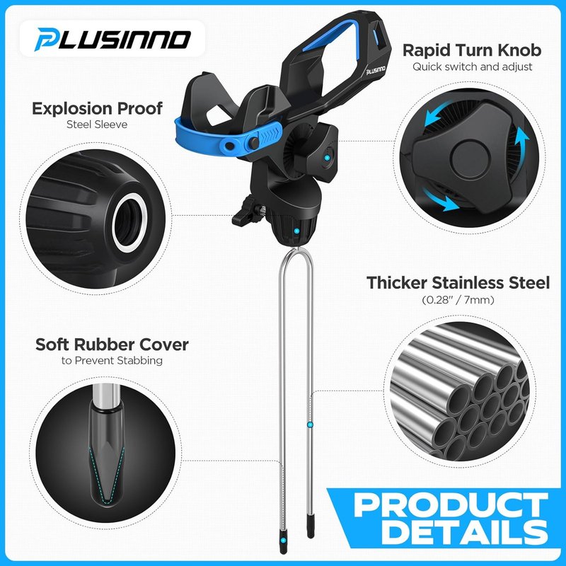 Fishing Rod Holder - 360° Adjustable Ground Mount - 1/2/4 Pack | Ideal for Bank Fishing & Gifts for Men