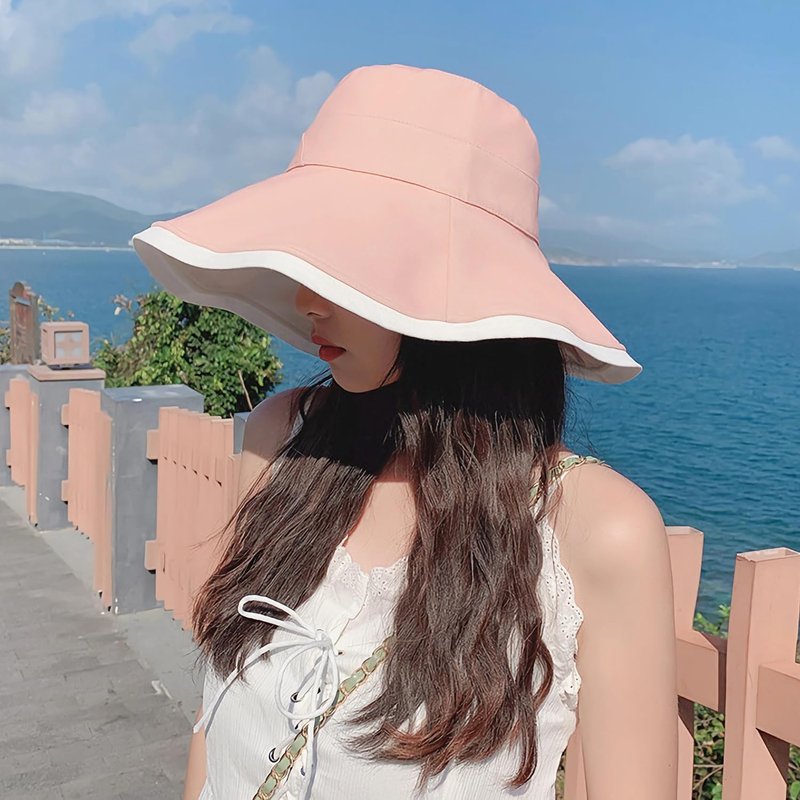 Summer Sun Hat for Women - Wide Brim Reversible Floral Beach Bucket Hat | UV Protection, Foldable Travel Design