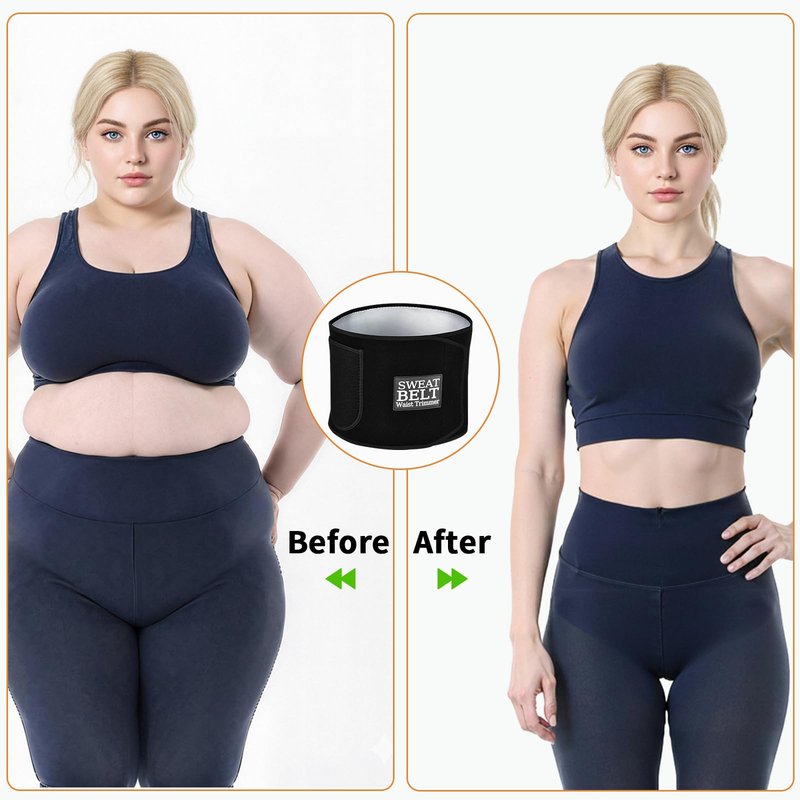 LKV Waist Trainer for Women Lower Belly Fat, Waist Trimmer Sweat Belt for Workout, Stomach Wrap Waist Sweat Band Body Shaper for Women Silver-black