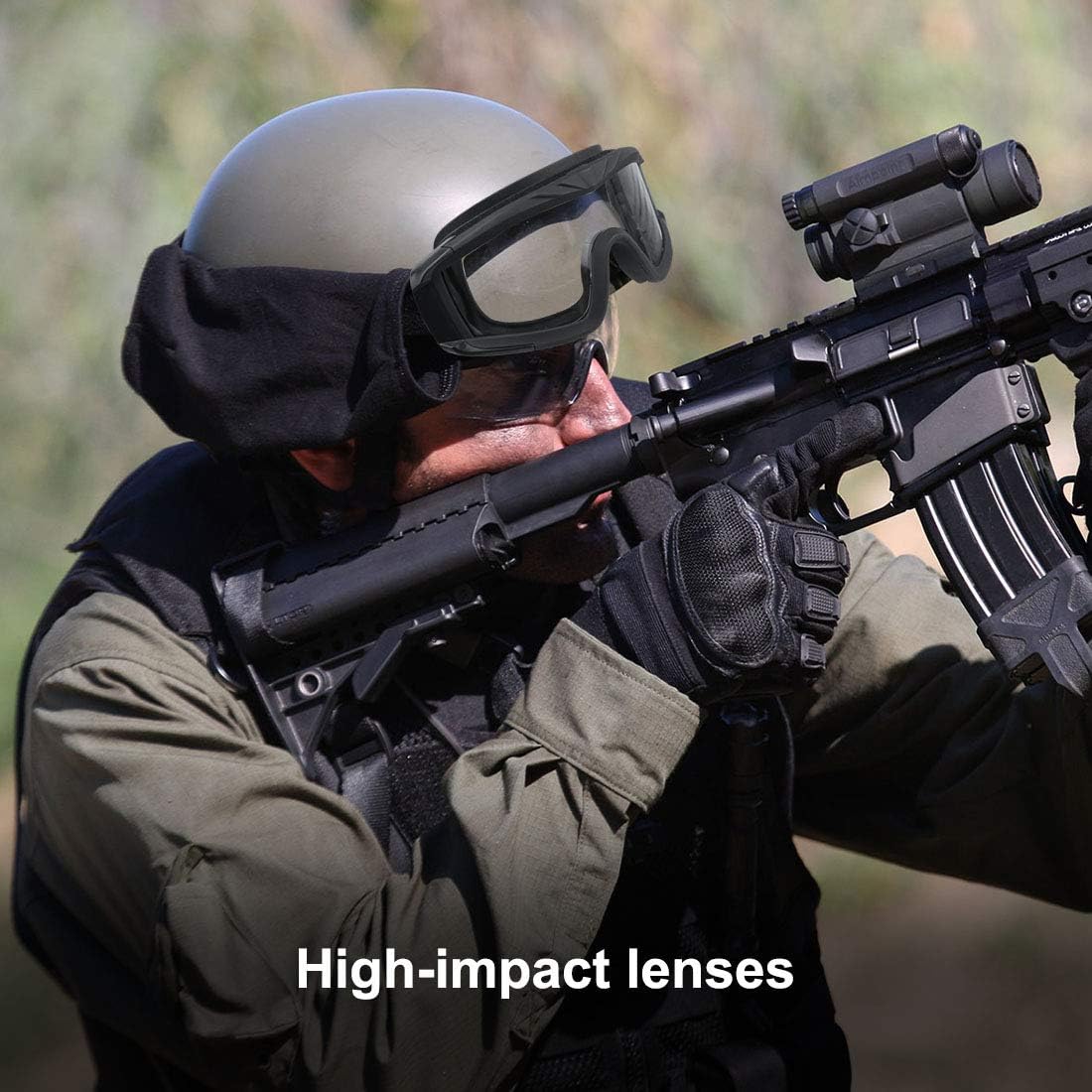 Airsoft Goggles - Tactical Safety Goggles with Anti-Fog Lens for Hunting & Cycling