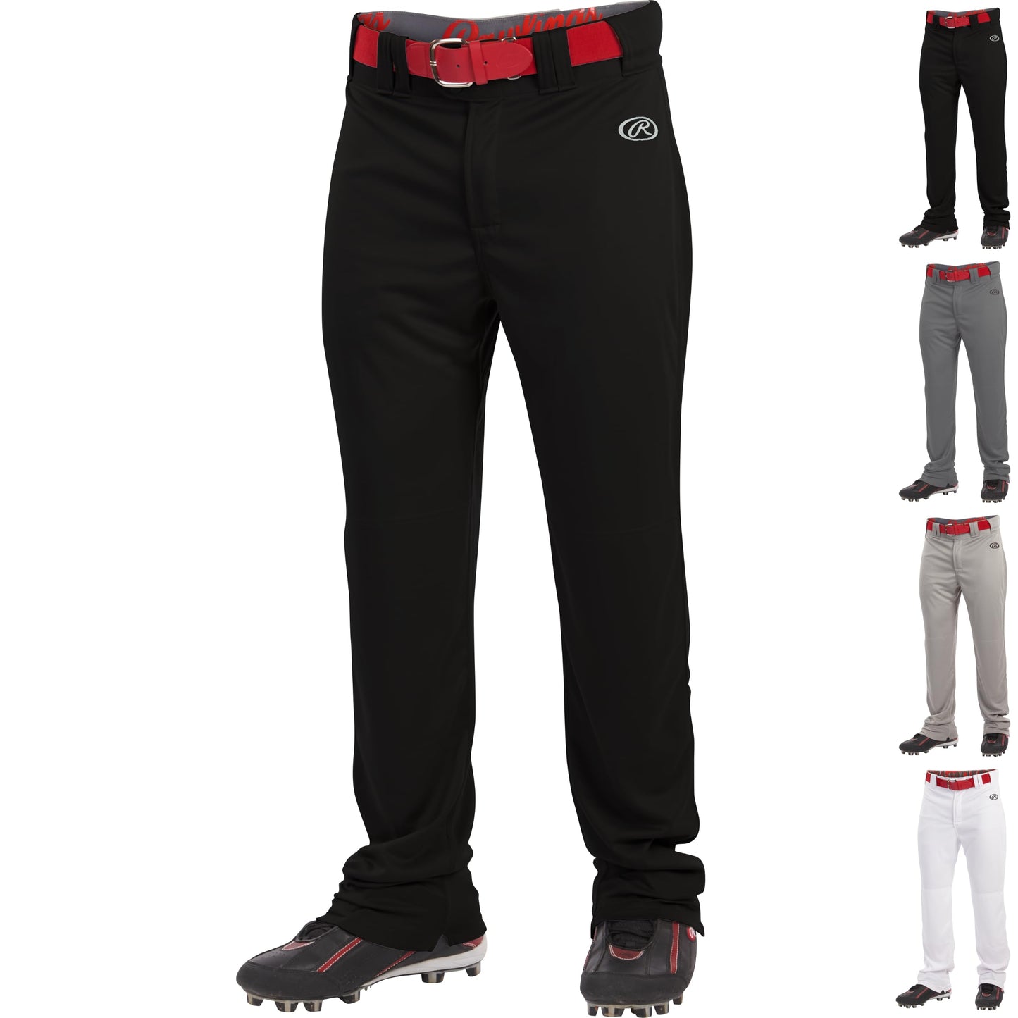 Rawlings mens LAUNCH Series Baseball Pants | Full Length Semi-Relaxed Fit | Adult Sizes | Solid | Multiple Options Black, Medium