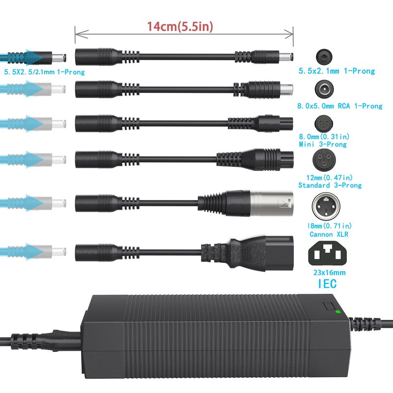Qoovi UL Certified 42V 2A Electric Scooter Charger with 7-in-1 Plugs for Electric Bike 36V Lithium Battery,Compatible with Razor,Gotrax,Jetson,Voyage,Ninebot,Segway,Swagtron,Pocket Mod, Sports Mod