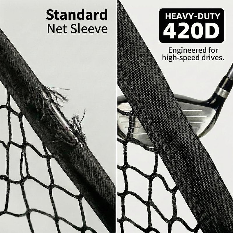 Andgoal Large Golf Hitting Net for Backyard: 10ft Wide Cage with Noise-Reducing Velvet Target - Heavy Duty 420D Oxford Garage Indoor Swing Training Aids