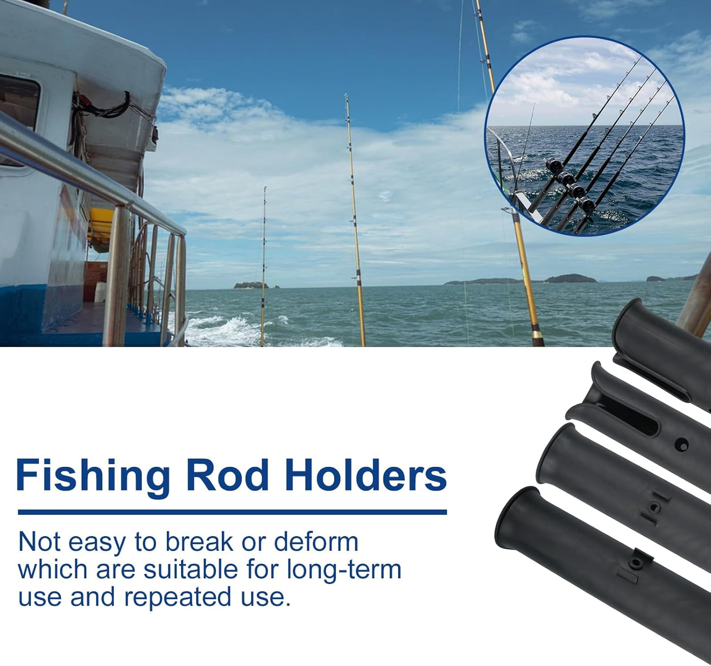 Fishing Rod Holders - Durable Plastic Tube Bracket for Boat, Kayak & Trailer | Portable Design