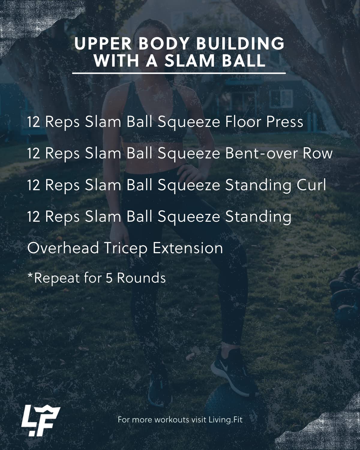 Living.Fit Slam Ball – Durable Heavy-Duty 20 LB Slam Ball for Strength Training, Crossfit, and Functional Fitness – Available in Multiple Weights – Non-Slip Grip, Versatile for Full-Body Workouts