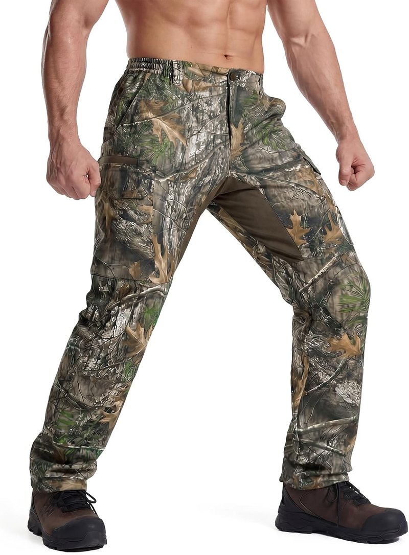 Camo Hunting Pants for Men - Water-Resistant, Quiet Design | 6 Pockets, Matte Finish